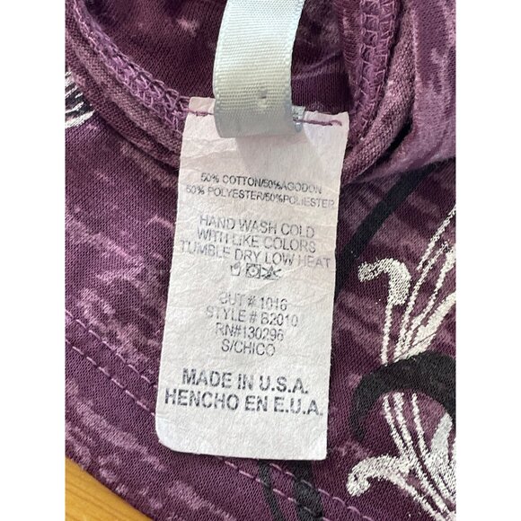 NIB Burnout Top Size Small Crewneck Rhinestone Embellished Angel Wing Tee Grunge - Picture 5 of 7